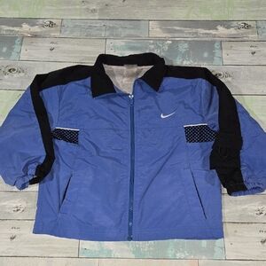 Nike Y2K Blue Windbreaker & Mesh Zip-Up Jacket Sz Medium/5/6
